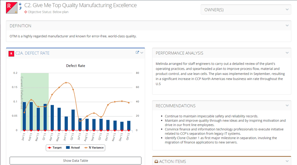 Here's a look at ESM's custom strategic objective detail page