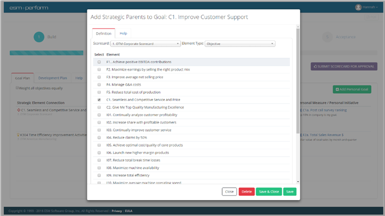 employee evaluation and bsc alignment