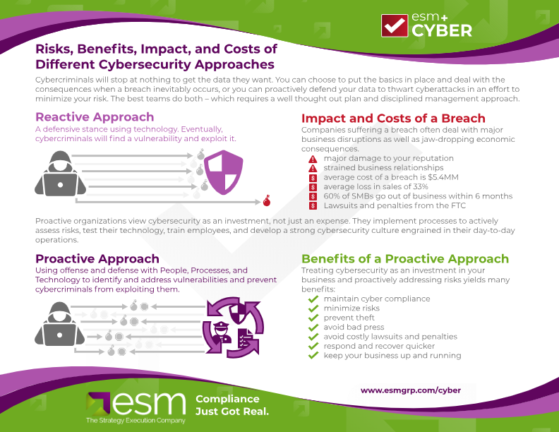 Risks, Benefits, Impact, and Costs of Different Cybersecurity Approaches