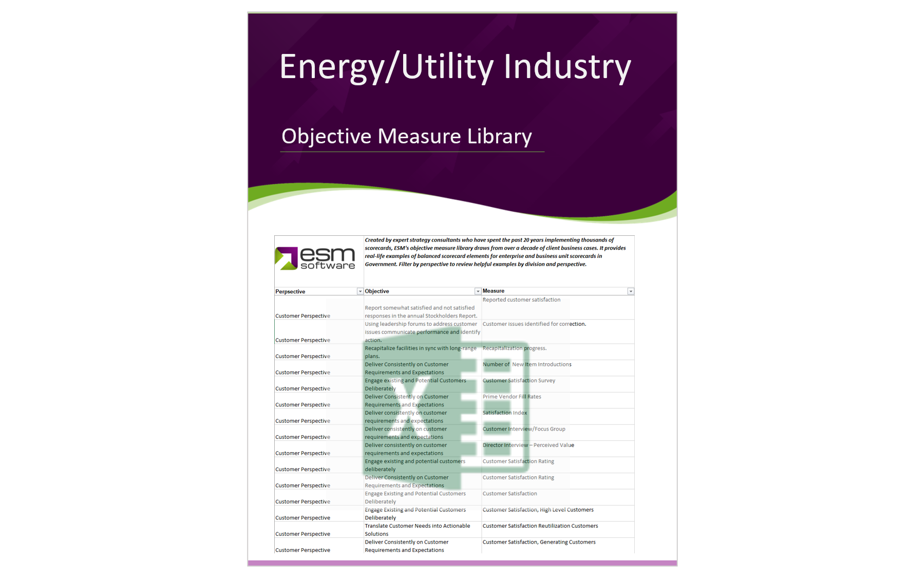 Objective Measure Library - Energy Utilities- IMAGE - 7.5 x 11.8