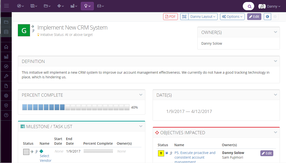 Initiative Page Example Initiative Page Example